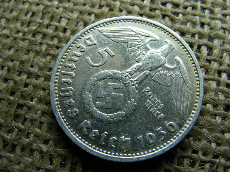 Birodalmi 5 márka, 1936 D, ezüst