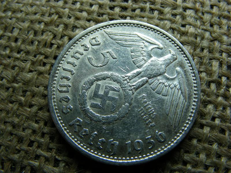 Birodalmi 5 márka, 1936 A, ezüst