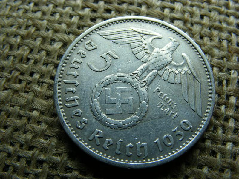 Birodalmi 5 márka, 1939, ezüst