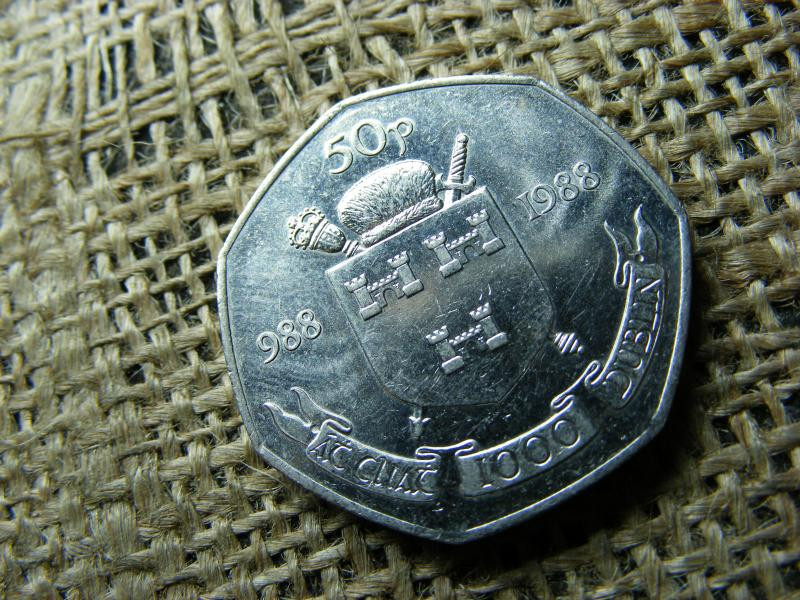 Ír 50 penny, 1988, pence