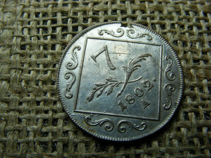 Ezüst 7 krajcár, 1802, 1795 12 krajcárra