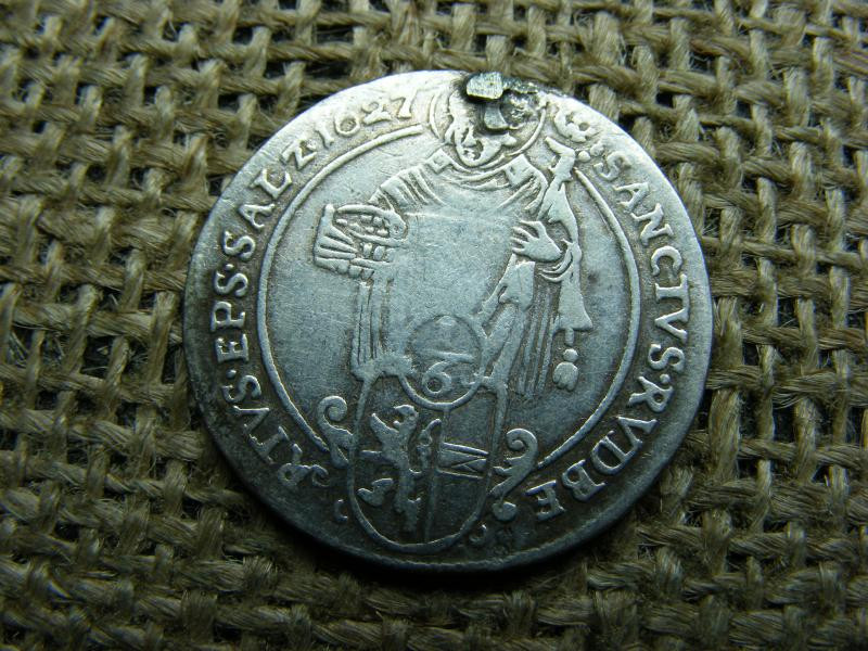 Salzburg, 1/6 tallér, 1627, ezüst, ritkább