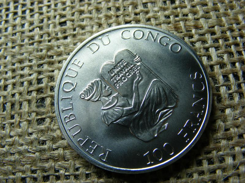 Kongó 100 francs, 1995, fémpénz
