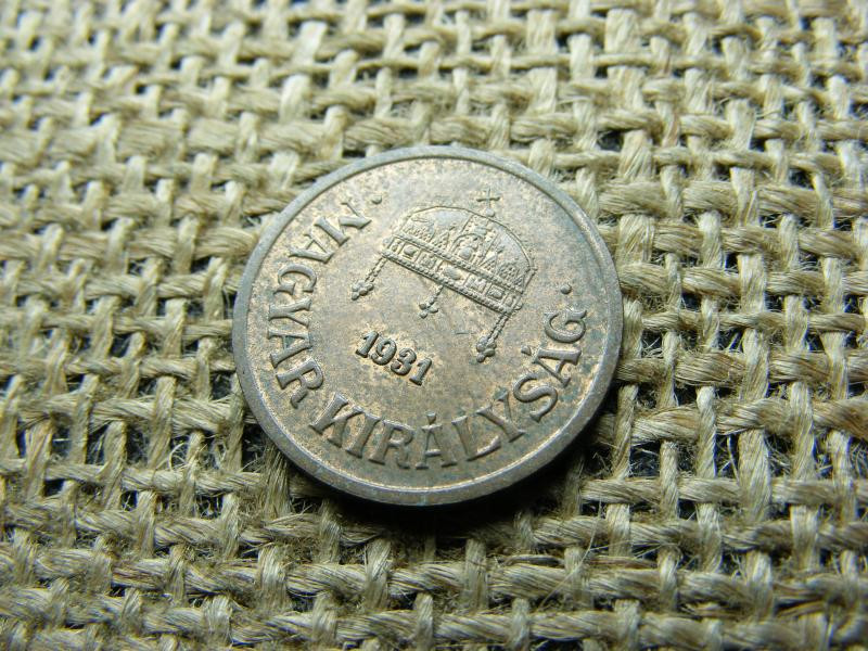 2 fillér, 1931, verdefényes, ritka