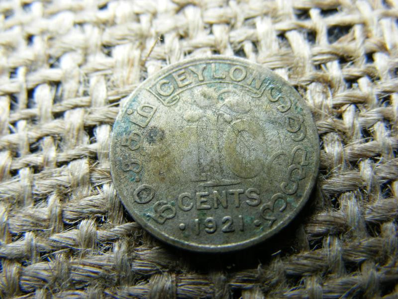 Sri Lanka 10 cent, 1921, ezüst