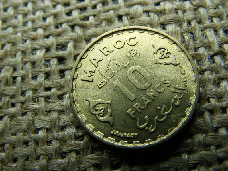 Marokkó 10 Frank, 1952, Verdefényes
