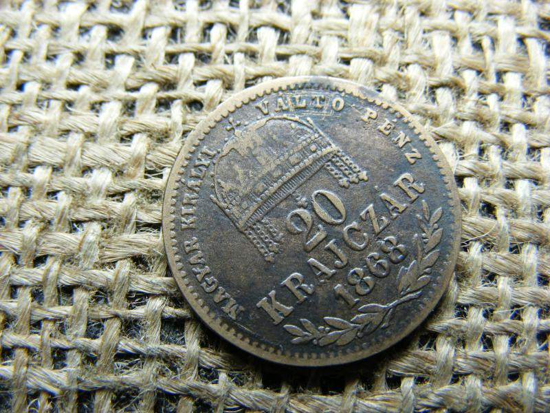Ezüst 20 krajcár, 1868 KB, hamis, öntött