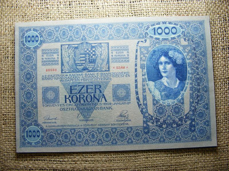 1000 korona bankjegy, 1902, bélyegzés nélküli