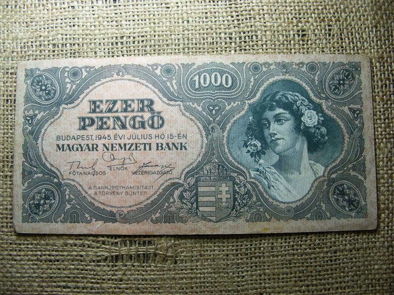 1000 pengő, 1945, bélyegzés nélküli
