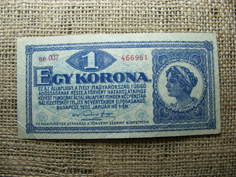 1 korona bankjegy, 1920