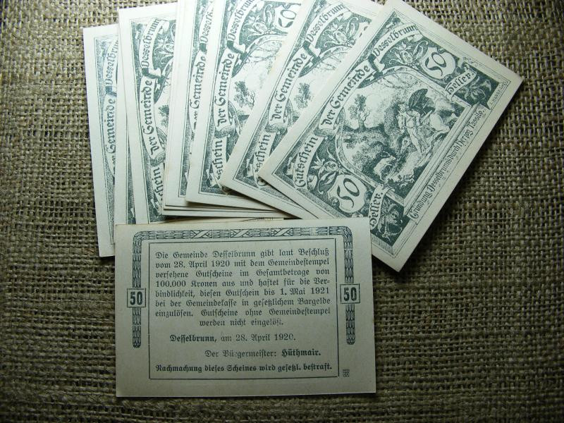 Ausztria 50 heller 1920, Notgeld, hajtatlan