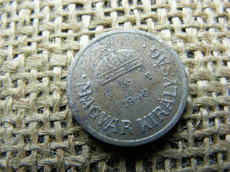 2 fillér 1940, sima peremű vas