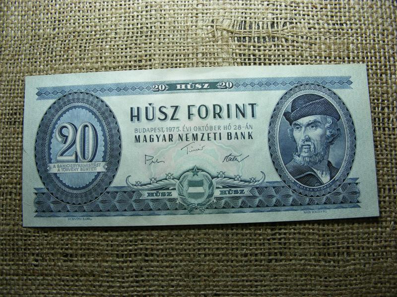 20 forintos bankjegy, 1975, hajtatlan