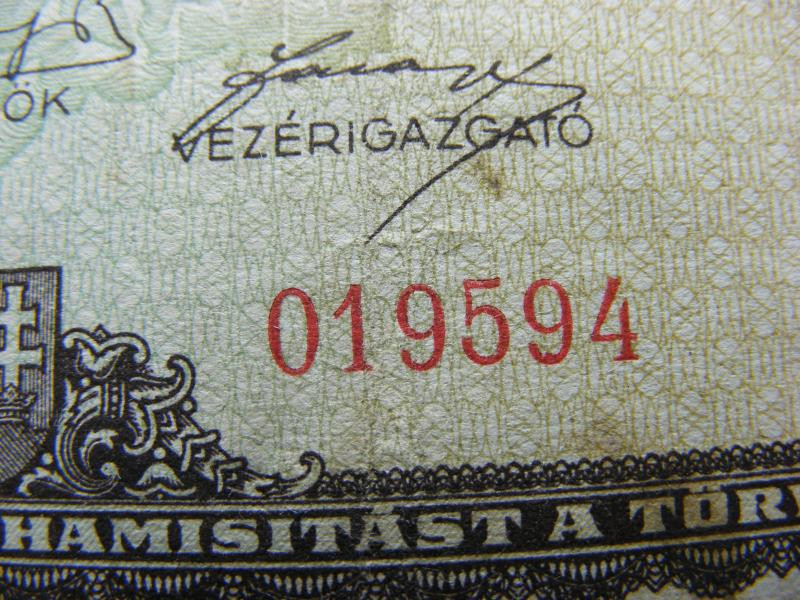 Százmillió pengő bankjegy, 1946, egyedi sorszám