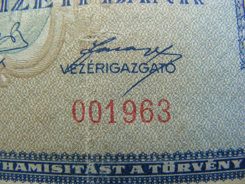 Egymillió pengő bankjegy, 1946, egyedi sorszám