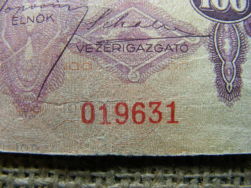100 pengő bankjegy, 1930, születési dátumos