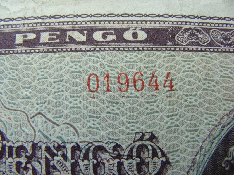 100 pengő bankjegy, 1945, egyedi sorszám