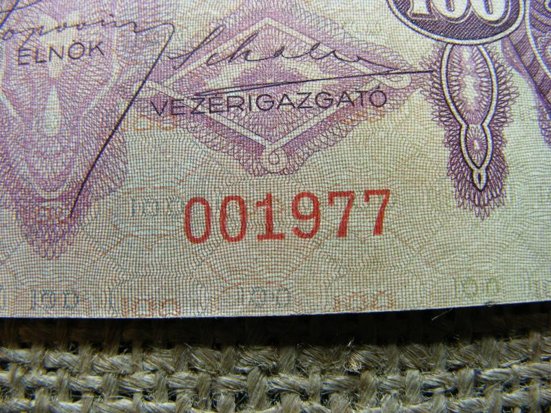 100 pengő bankjegy, 1930, születési évvel