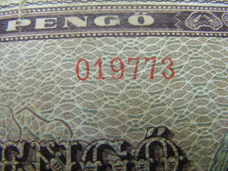 100 pengő, 1945, születési dátumos, egyedi sorszám