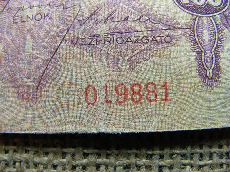 100 pengő bankjegy, 1930, születési dátumos