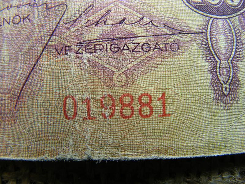 100 pengő bankjegy, 1930, születési dátumos