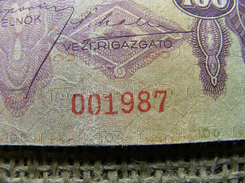 100 pengő bankjegy, 1930, születési évvel