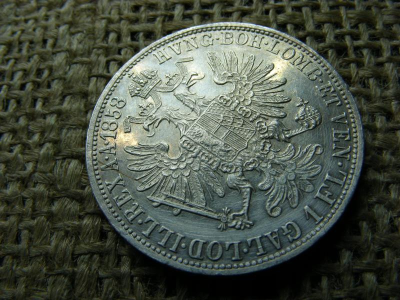 Ferenc József ezüst 1 forint, 1858, A