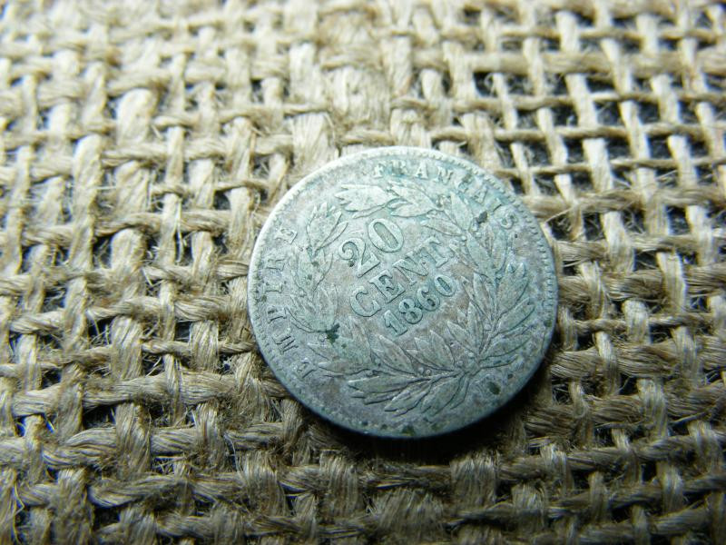 Ezüst 20 centimes, 1860 BB, Franciaország