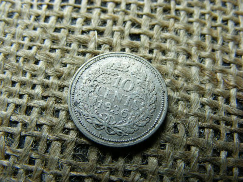 Ezüst 10 centes érme, 1926, Hollandia