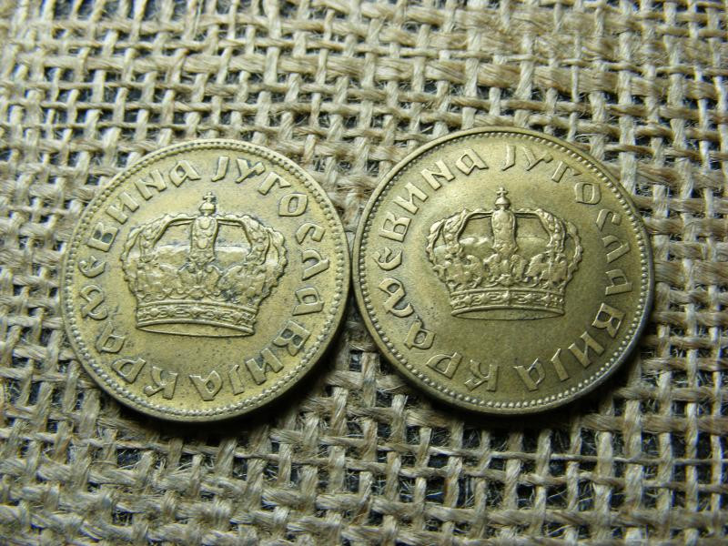 Jugoszlávia 2 dinar, 1938, kis és nagy korona pár