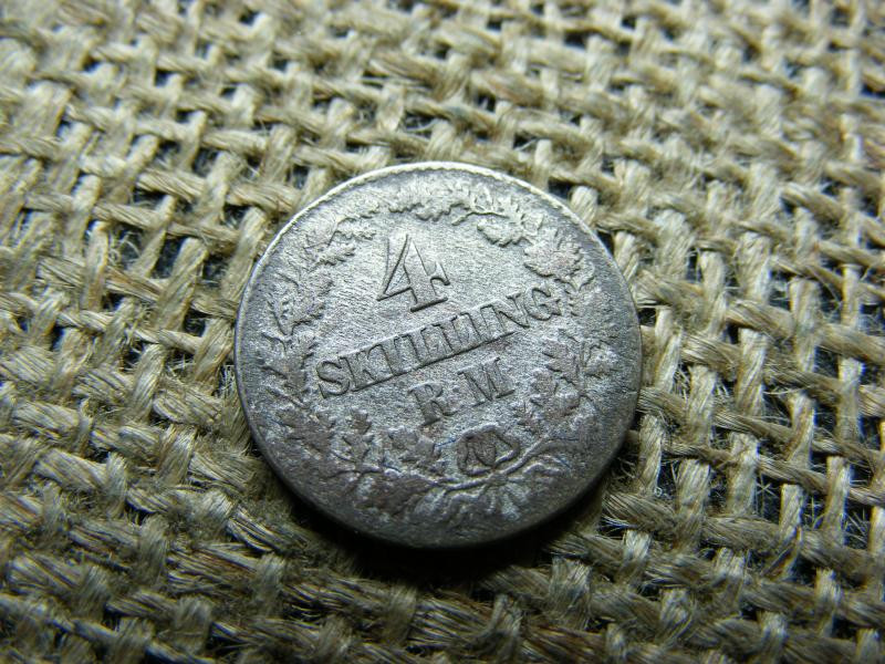 Dánia 4 Skilling, 1856, Rigsmont, Frederik VII