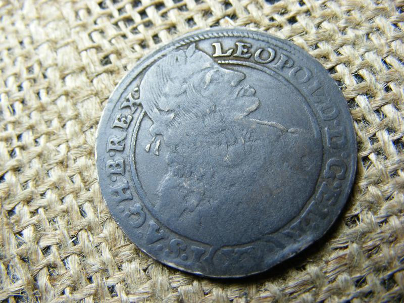 Lipót Ezüst XV Krajcár, 1663, Fekete Patinás