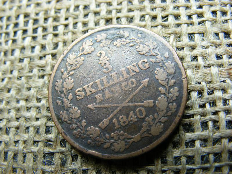 Svéd 2/3 Skilling Banco, 1840