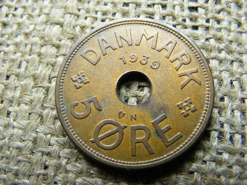 Dán 5 öre érme, 1939