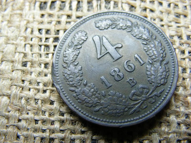 4 krajcár 1861 B, Ferenc József korona