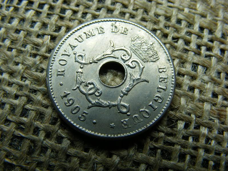 Belga 10 centimes érme, 1905, Léopold II, holland szöveg
