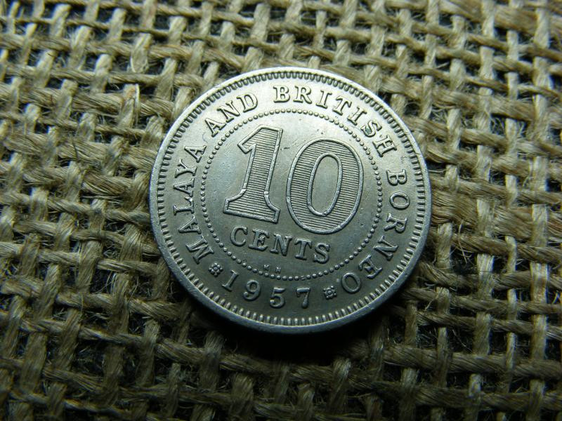 Malaya 10 Cents, 1957, KN