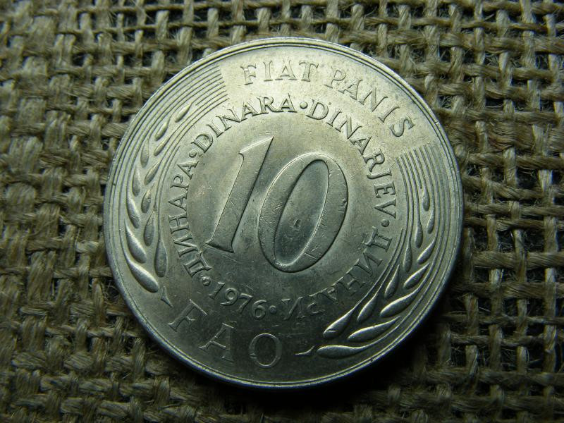 Jugoszlávia 10 dinár, 1976, FAO