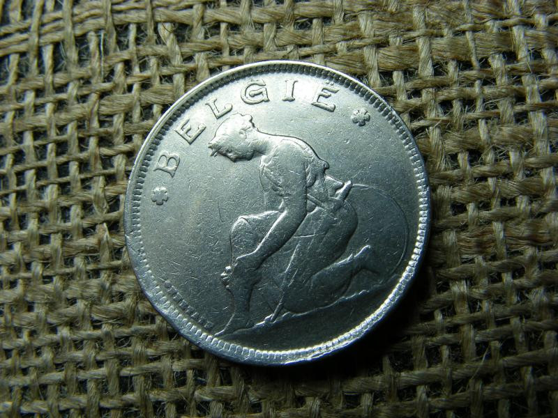 Belgium 2 frank 1923, holland szöveg