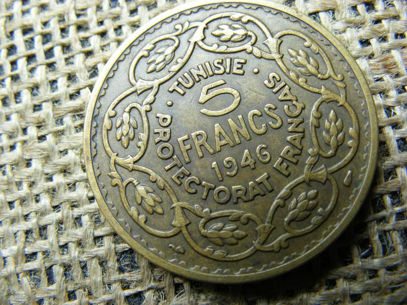 Tunézia 5 francs, 1946, Mohamed VIII