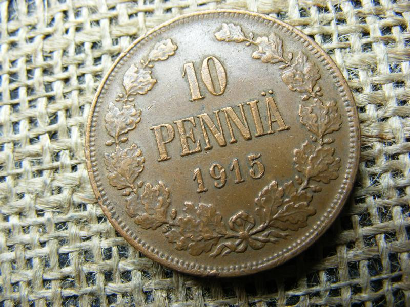Finnország 10 pennia, 1915
