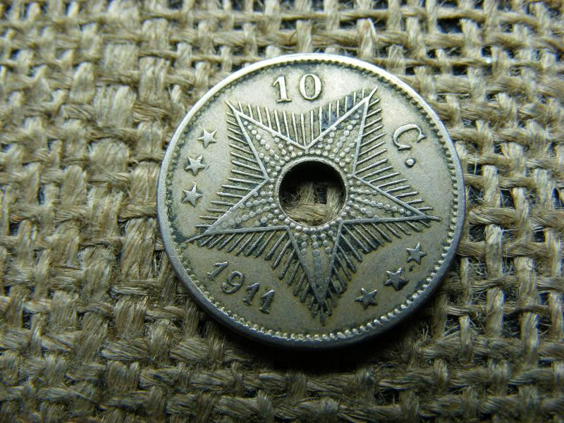 Belga-Kongó 10 centimes érme, 1911