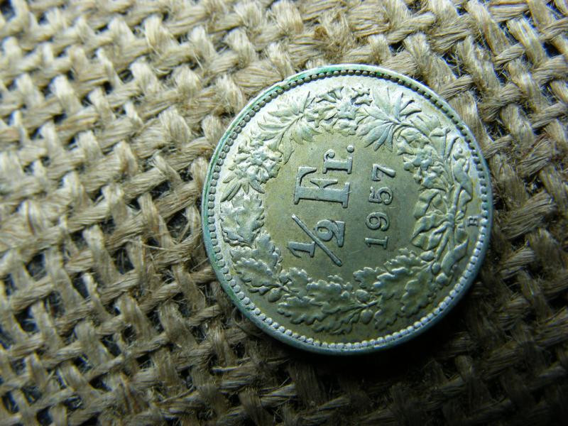 Svájc, 1/2 frank 1957, ezüst