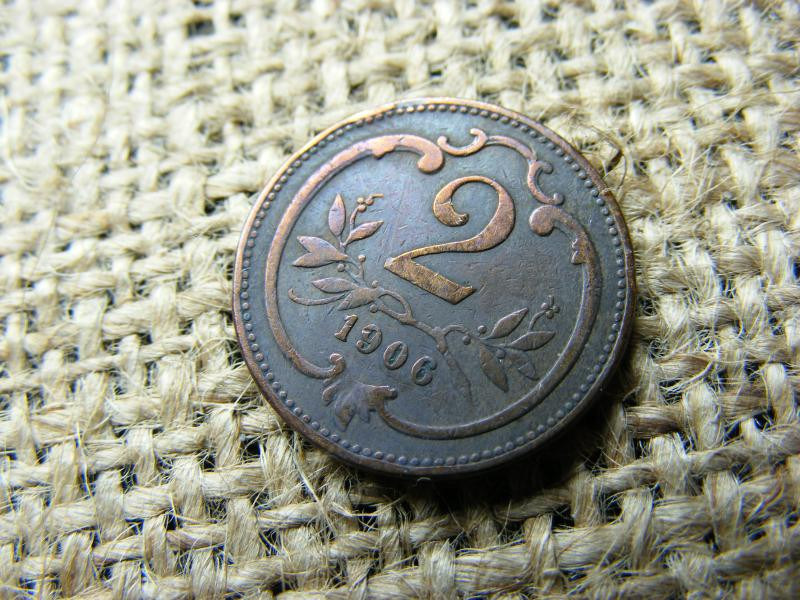 2 Heller, 1906, Korona-pénzveret