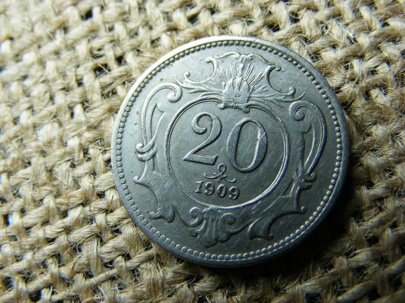 20 Heller, 1909, Korona-pénzrendszer