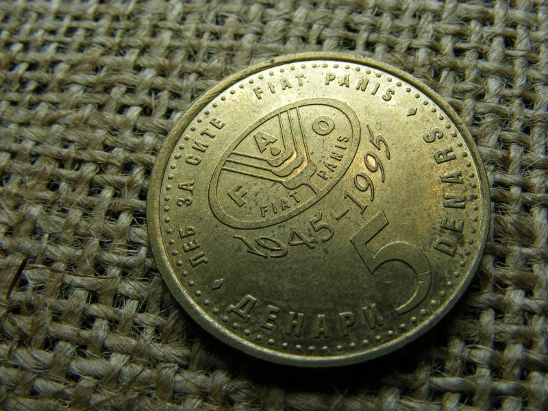 Macedónia 5 dinars, 1995, FAO
