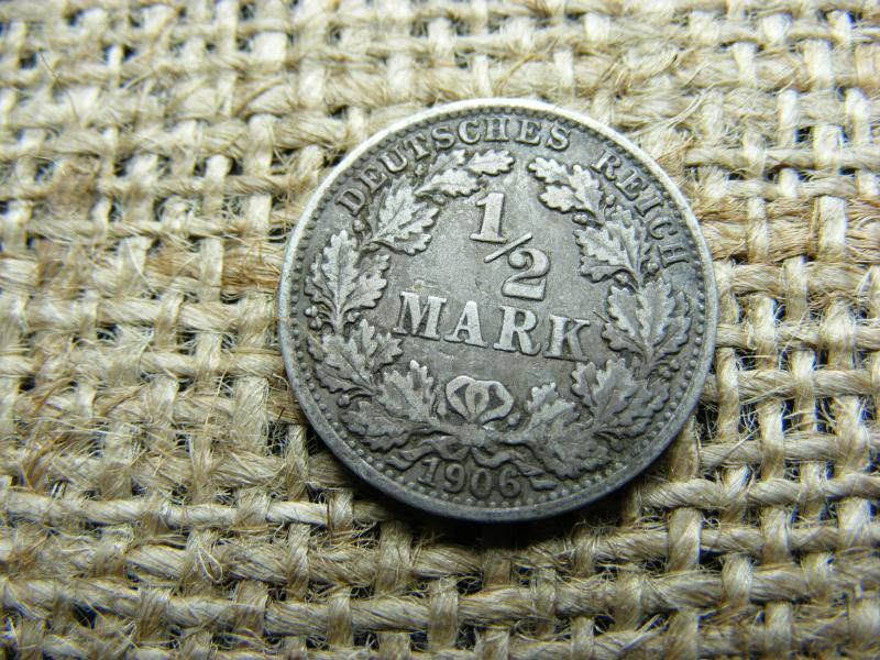 Birodalmi 1/2 márka, 1906, ezüst