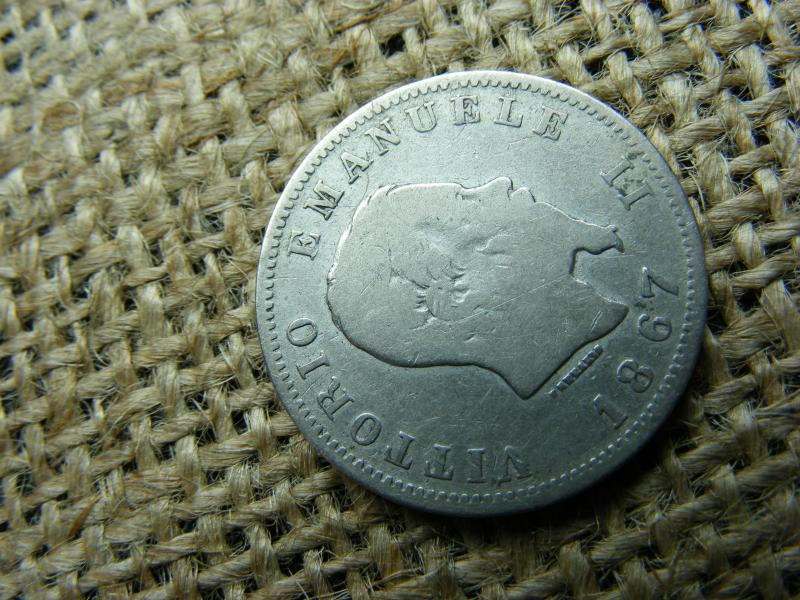 Olaszország 1 Lire, 1867, Vittorio Emanuele II