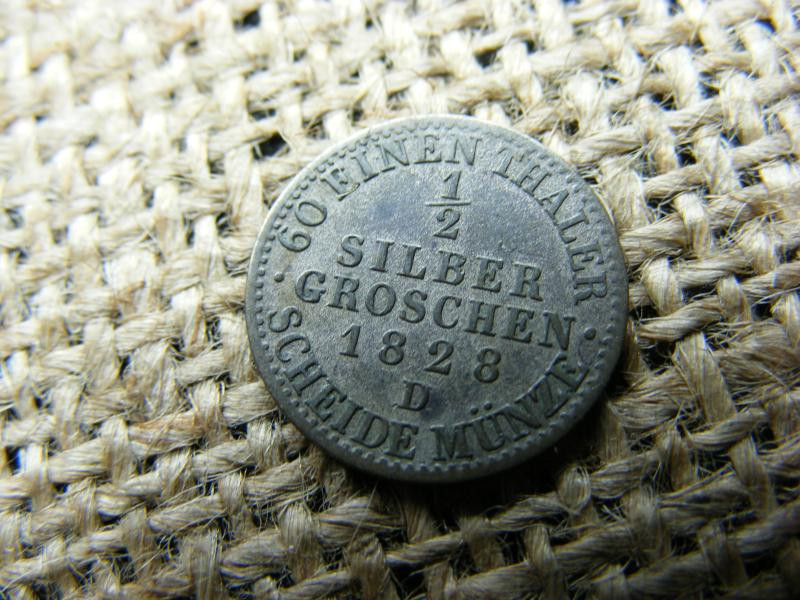 Porosz 1/2 Silbergroschen, 1828 D, Frigyes Vilmos III
