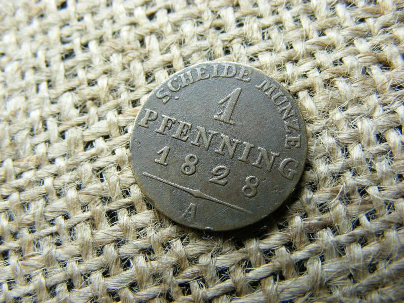 Porosz 1 pfenning érme, 1828, Frigyes Vilmos III
